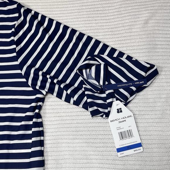 Beach House NWT Swim Admiral Cover Up Dress XL Blue/White UPF 50 - Picture 2 of 11
